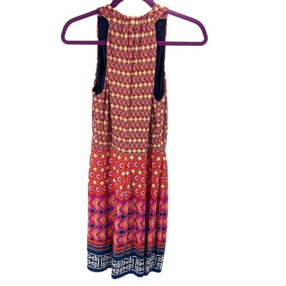 Laundry by Shelli Segal Womens Midi Dress Geometric V Neck Stretch Multicolor 8 - Picture 3 of 13